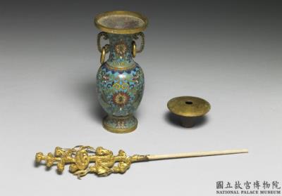 图片[2]-“Five Altar Offerings” in cloisonne enamels – Vase, made by Qing court, Qing dynasty, 18th century-China Archive